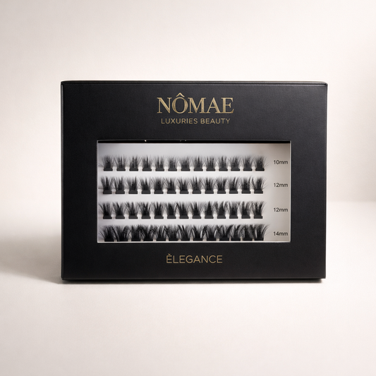 Pack Faux Cils Press-On Noir “Élégance” + Pince Applicateur NÔMAE BEAUTY